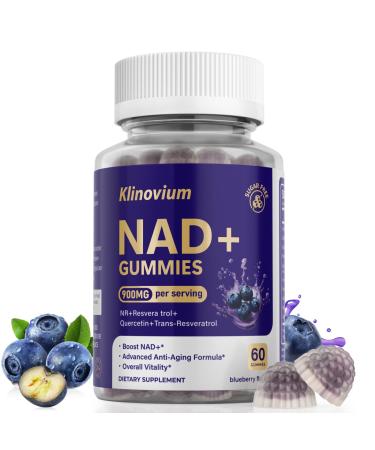 NAD Gummies with Nicotinamide Riboside NAD+ Supplement for Women & Men with Trans-Resveratrol Fisetin Vitamin B2 B5 B6 Anti-Aging Cell Regeneration & Energy Sugar-Free 60 Gummies 60 Gummies (Pack of 1)