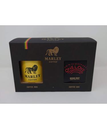 Marley Coffee Gift Set - One Love Coffee Beans 227g And Marley Coffee Mug - Presentation Gift Box - From The Marley Family - Medium Roast