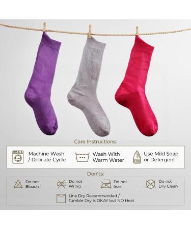Diabetic Socks for Men & Women | Cozy Super Soft Thermal Socks in Medium Pink Lila & Gray - Buy Online on GoSupps.com