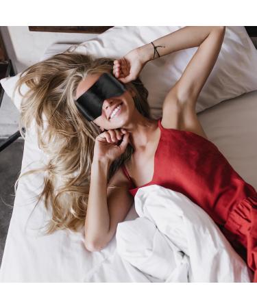 Buy Adjustable Satin Blind Eye Sleeping Mask for Women | Comfortable Sleep Travel & Meditation - Black - Buy Online on GoSupps.com