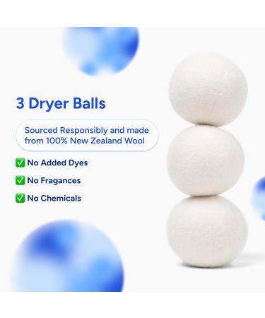 Buy Eco-Friendly Wool Dryer Balls - 3-Pack XL 100% Pure New Zealand Sheep Wool Unscented & Hypoallergenic - Buy Online on GoSupps.com
