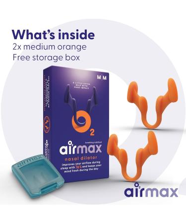 Airmax Nasal Dilator - 76.1% More Air | Breathe & Sleep Better | Snoring Stopper | Medium (M) Pack - 6 Months Supply | Free Breathing Solution - Buy Online on GoSupps.com