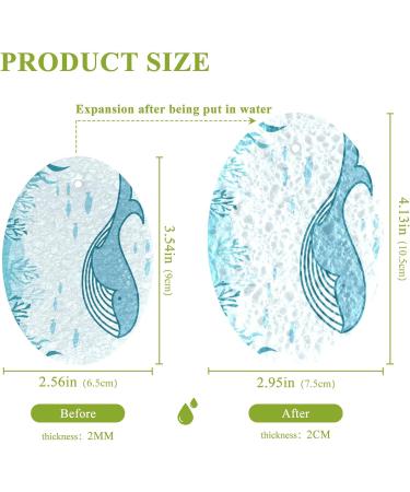 3-Pack Cleaning Kitchen Sponges Oval Cute Whale Cartoon Kitchen Cellulose Dishwashing Wood Pulp Cotton - Buy Online on GoSupps.com