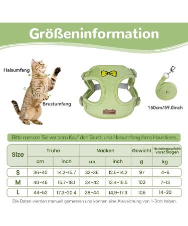Adjustable Cat Leash Set & Outbreak-Proof Dishes for Cats and Kittens - Green | International Shipping - Buy Online on GoSupps.com