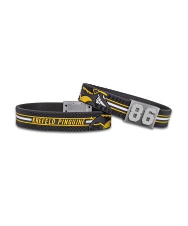 Brayce Krefeld Penguine Brand with your jersey number 00-99 i ice hockey pure with the KEV jersey on the wrist.