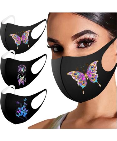 3PCS Christmas Face_mask for Adult Reusable Washable Flash Diamond Rhinestone Breathable Fashion Cotton Face Balaclavas - Buy Online on GoSupps.com