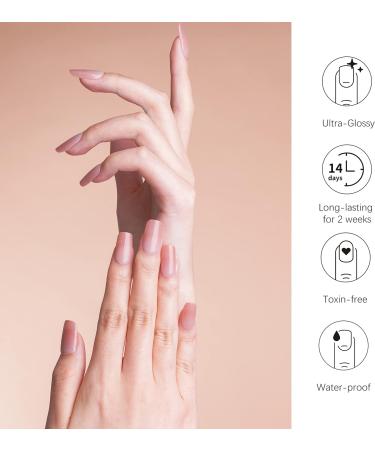 DANNI & TONI Soft Self-Adhesive Gel Nail Stickers | Salon-Quality Manicure Set | Light Red Gradient with Shimmer | 28 Semi Cured Nail Wraps - Buy Online on GoSupps.com