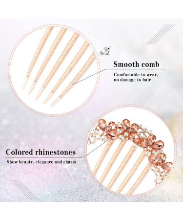 4 PCS Rhinestone Hair Comb Set - Non-Slip Metal Slides with Sparkly Butterfly Design for Women and Girls - Buy Online on GoSupps.com