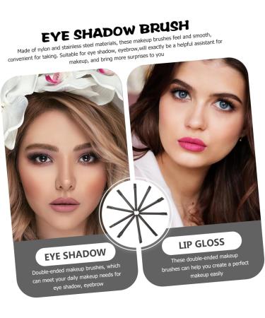 Gogogmee 10 Pcs Eye Shadow Brush Cosmetic Makeup Applicator Lip Applicator Brow Brush Stainless Steel Black - Buy Online on GoSupps.com