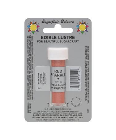 Sugarflair Sparkle Cake Decorating Edible Lustre Dust Powder Shimmer Red 2 Gram