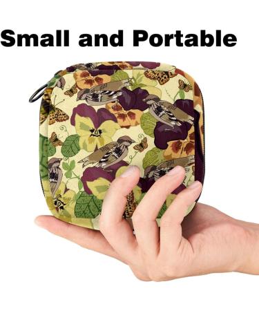 Vintage Flowers Landscape Sanitary Napkin Storage Bag | Stylish Period Organizer for Women & Teens | Menstrual Cup Holder - Color 2 - Buy Online on GoSupps.com