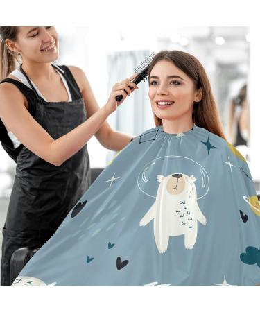 Waterproof Barber Cape - Cute Polar Bear in Space | Cheetah Haircut Bib for Men & Unisex - Perfect for Hair Cutting & Styling - Buy Online on GoSupps.com