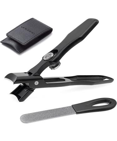 VOGARB Extra Large Wide Jaw Toenail Clippers for Thick Nails - Heavy Duty Fingernail Cutter with Safety Lock and File - No Splash Design for Men, Women, Seniors - Black - Buy Online on GoSupps.com
