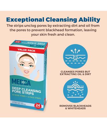 MEDca Nasal Pore Strips - Deep Cleansing 24 Pieces | Effective Blackhead Removal for Clear Skin - Buy Online on GoSupps.com