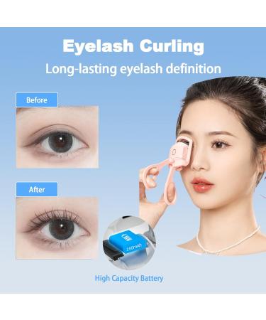 Heated Eyelash Curler Rechargeable Electric Eyelash Curler Heated Eyelash Clip for Make Up Professional Lash Curler for All Eye Shapes 2 Heating Modes Quick Curling Eye Lashes Ideal Gift for Women - Buy Online on GoSupps.com
