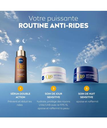 NIVEA Q10 Sensitive Night Cream (1 x 50 ml) anti-wrinkle cream enriched with pure Q10 and licorice extract anti-aging cream with collagen booster soothing face cream for sensitive skin - Buy Online on GoSupps.com