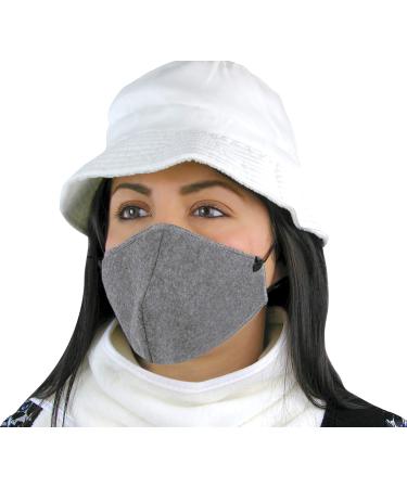 North American Health + Wellness Winter Fleece Mask Warm Face Covering Gray