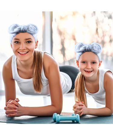 RIQQQ Makeup Spa headband Facial Headbands Shower Hairband Bath Hair lace Bowtie Head Band Towel Wrap for Women and Girl Wash Face 2 Piece grey purple - Buy Online on GoSupps.com