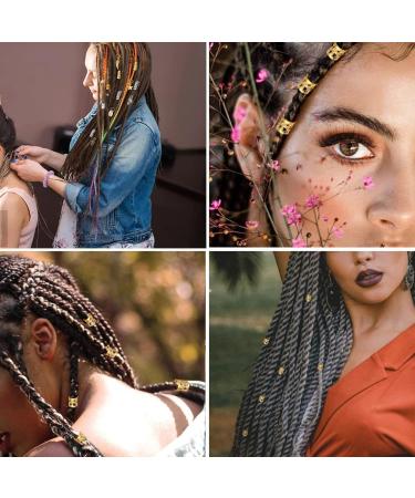 Fenghunayue 80-Piece Hair Clip Set | Dreadlocks Pearl Accessories Metal Rings & Cuffs for Parties & Braids - Gold & Silver - Buy Online on GoSupps.com