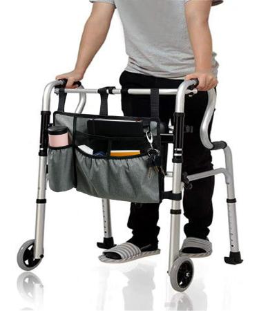 ZIEM Walker Bag Walker Organizer Pouch Attachments Bags with Cup Holder Large Capacity Accessory Basket Provides Hands Free Storage for Wheelchair Rollator - Buy Online on GoSupps.com