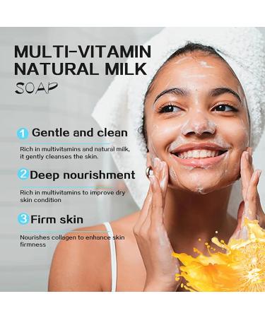 AILKE BOOST LUSTER AILKE MultiVitamin Natural Milk Soap Bar Brightening Gentle Cleansing Nourishes Hydrates and Smoothes Skin with Vitamins BCE Increase Skin Radiance Soap 200g Pack of 5 5 pieces - Buy Online on GoSupps.com