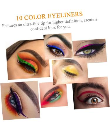 VINTORKY 10pcs Colored Liquid Eyeliner Waterproof Eyeliners Sweat-proof Eyeliner Pens Cosmetic Pens Plastic - Buy Online on GoSupps.com