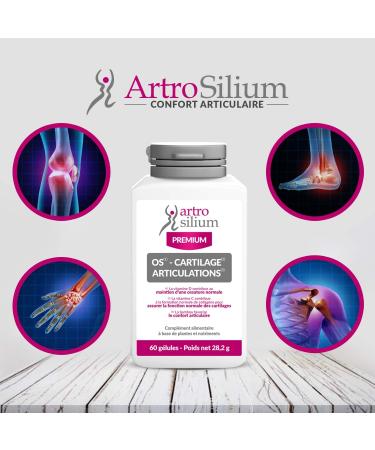 Artrosilium Premium 60 Capsules - Joint Complex: Silicon + Vitamin D3 + Vitamin C + Plant Complex - 1 Bottle 60 Days (1 x 60 Capsules) - Buy Online on GoSupps.com