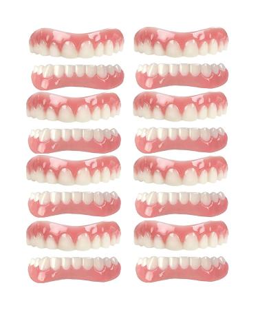 Xzlzmd dentures silica top Bottom dental prostheses lnstant repair of cracked or missing dental prosthesis cosmetic natural color temporary prosthesis teeth veneer 8 pairs