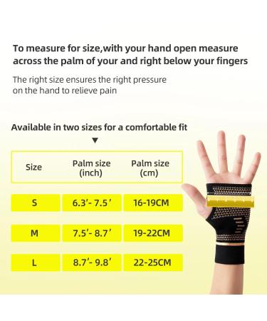 Waxden Copper Wrist Compression Sleeves 1 Pair for Carpal Tunnels Arthritis Pain Relief Wrist Bandage with Thumb Loop for Deman and Men M Medium - Buy Online on GoSupps.com