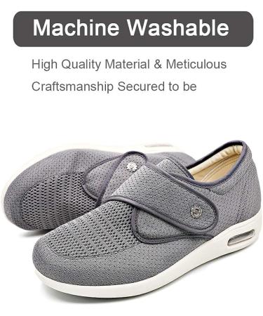 Orthoshoes Women's Diabetic Elderly Mesh Walking Sneakers - Grey, Size 6.5 - Buy Online on GoSupps.com