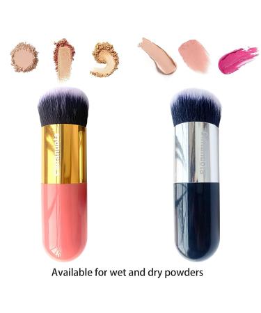 Cintanuota Adorable Chubby Foundation Brush Set - Portable 2-Piece Makeup Brush for Cream, Liquid, or Powder Makeup (Pink + Black) - Buy Online on GoSupps.com