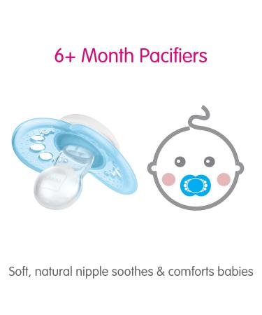 MAM Crystal Silicone Pacifier - Blue - 6 Months (2-Count) | Soothing & Safe for Babies | International Shipping Available - Buy Online on GoSupps.com