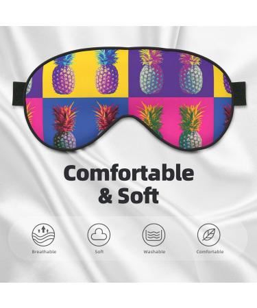Colorful Pineapple Pattern Soft Sleep Eye Mask | Breathable Eye Patch for Women | Ideal for Travel & Relaxation - Buy Online on GoSupps.com