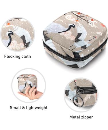 Japanese Cranes Sunset Menstrual Storage Bag - Portable Period Pouch for Women and Teens - Buy Online on GoSupps.com