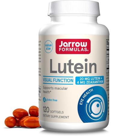 Jarrow Formulas Lutein 20 mg With Zeaxanthin, Dietary Supplement for Visual Function and Macular Health Support, 120 Softgels, 120 Day Supply