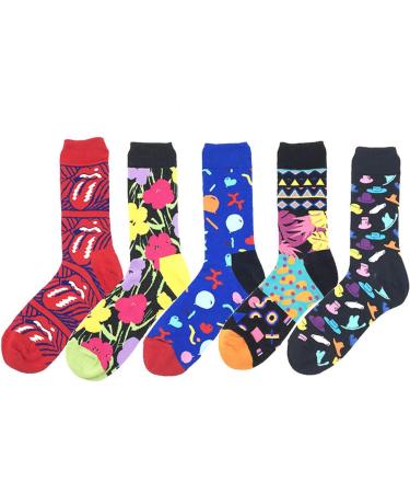 Jier Men's Funny Multicolored Socks - Unisex Crazy Patterned Sneaker Crew Stockings for Fun Fashion - Buy Online on GoSupps.com
