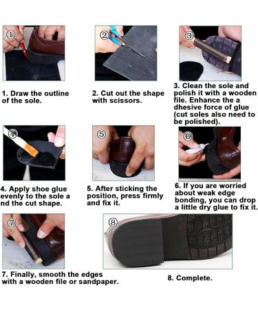Resistant Sole Sheet Heel Repair Pad - V-Shaped Black Rubber Sole Pad for Women's & Men's Shoe Repair - Buy Online on GoSupps.com