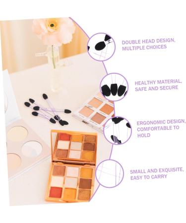 Housoutil Silicone Lip Scrubber 100pcs Eye Shadow Stick Lip Disposable Dual Side Eyeshadow Eyeshadow Sticks Girl 7.5x0.5cm Black - Buy Online on GoSupps.com