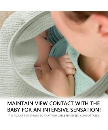 Shop Soft & Breathable Hillhill Cotton Breastfeeding Cover - Still Towel Snack Apron for Moms | Portable Nursing Gift in Blue & Greyish Green - Buy Online on GoSupps.com