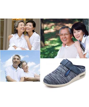 NVBHOF Men's Diabetic Edema Boots Slippers - Black Grey, Size 12 | Orthopedic Footwear for Swollen Feet & Plantar Fasciitis - Buy Online on GoSupps.com