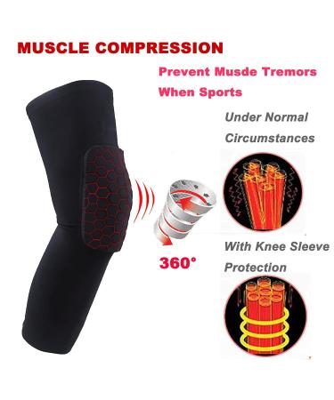 Full Knee Calf Padded Compression Leg Sleeve - Thigh Support Gear for Football Basketball Soccer & More | Youth & Adult | 1001BL Large Black - Buy Online on GoSupps.com