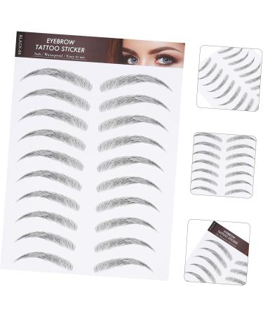 Ipetboom 12 sheets Artificial Stickers Eyebrow False Imitation Transfer Sticker for Transfers Hairlike 21x15cm Black - Buy Online on GoSupps.com