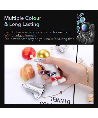 Dipping Powder Nails Set - Aokitec 26PCS Starter Kit | 20 Colors Acryl Glitzer Nail Powder with Activator | DIY Manicure & Nail Art - SpaceWalk - Buy Online on GoSupps.com