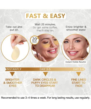 60 Pcs 24K Gold Under Eye Patches - Anti-Aging Hydrogel Masks for Dark Circles & Puffiness - Buy Online on GoSupps.com