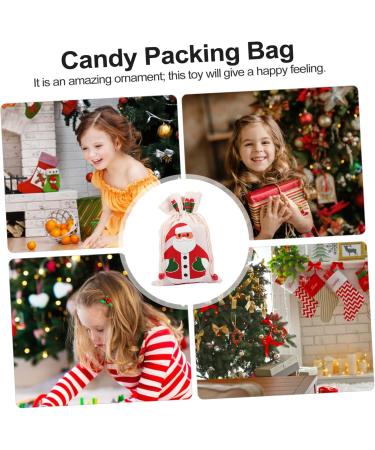 SEWOART 6pcs Pack Christmas Drawstring Bag Printing Cotton Bag 15x23cm Assorted Color 3 - Buy Online on GoSupps.com
