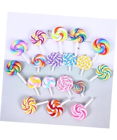 FOYTOKI 12 Pieces Pacifier Charms Rainbow Caramel Candy Lollipop DIY Lollipop Candy Lollipop Candy Jelly Candy Clay Pendant Lollipop - Buy Online on GoSupps.com
