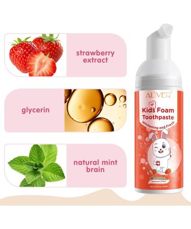 Kids Toothpaste Foam Low Fluoride Toothpaste for U-Shaped Toothbrush Natural Healthy Toothpaste for Kids Ages 3 and Up 2 Pack Strawberry - Buy Online on GoSupps.com