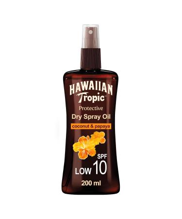 HAWAIIAN TROPIC - Protective Dry Oil Spray SPF 10 | with Coconut and Papaya | 200ml - Buy Online on GoSupps.com
