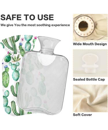 Cactus Succulent Hot Water Bottle with Cover | Pain Relief Hot Water Bag | 1L for Adults | International Shipping Available - Buy Online on GoSupps.com