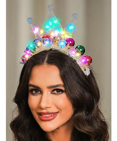 Handcess Light up Birthday Headband Festival LED Crown Hair Band Luminous Costume Hair hoop Party LED Hair Accessories for Women Colorful - Buy Online on GoSupps.com